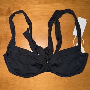 NEW L* Space Women's Coast To Coast Bikini Top Size LARGE Black $119 TOP ONLY